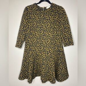 Loft animal print zip back flare dress women’s size small